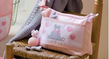 Canastilla en rosa y gris